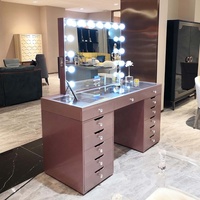 Stock sur nous! Miroir de vanité de table éclairé par LED intelligent avec 15 ampoules LED à intensité variable avec prise USB et US/AU/UK