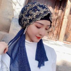 Exquisito pañuelo étnico para mujer, con capucha elástica ajustable, suministro directo del fabricante - Gorro pañuelo para mujer musulmana - Product Image 5