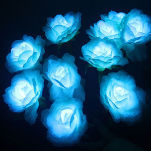 Led Simulation <b>Rose</b> Flower Lawn <b>Lights</b> Battery Powered Water Resistant Outdoor Garden Decoration - Product Image 1