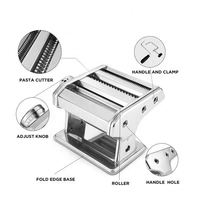 Machine à pâtes manuelle en acier inoxydable pour la maison, mini-rouleau à pâtes, machine à nouilles manuelle en acier inoxydable
