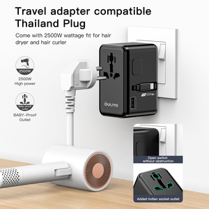 HL-A06-PD100W GAN <span class=keywords><strong>Universal</strong></span>-Reiseadapter Reisestecker mit Typ-C Einziehbarem Kabel Mit US UK EU AUS Steckeradapter - Product Image 6