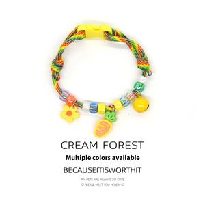 Collier pour chat et chien en vente chaude, collier de cou, anneau de cou, cloche, empreinte de patte mignonne, cloche simple, collier réglable coloré - Product Image 2