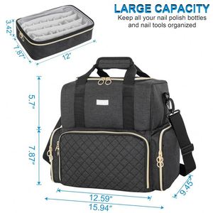 Étui de rangement portable pour vernis à ongles en polyester BSCI, imperméable, double couche, pour voyage - Product Image 6