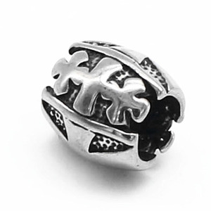 yunnique Stainless Steel Oval <b>Spacer</b> Beads 5.0mm Aperture Retro Design For Jewelry Making - Product Image 1