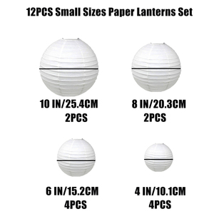 12 cái Kích thước nhỏ (4 "/6"/8 "/10") Vòng Trắng Giấy đèn lồng thiết lập, tiệc cưới Lễ Hội trang trí chụp đèn & DIY bức tranh đạo cụ - Product Image 2