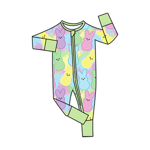 RTS Sıcak Fırsat Paskalya Baskılı Bambu Fermuarlı Tulum Takımı Sevimli Yenidoğan Kız Çocuk Giysileri Bebek Çocuk Giysileri - Product Image 5