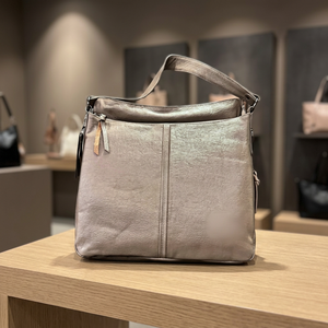 Pochette vintage pour femme en cuir véritable avec deux fermetures éclair, grande capacité (3L+), étanche, avec bandoulière/strap convertible - Product Image 1