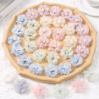 Fleurs en organza hibiscus 3D faites à la main de style coréen pour pinces à cheveux DIY, accessoires de coiffure et vêtements