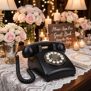 <span class=keywords><strong>Téléphone</strong></span> rétro pour livre d'or audio de mariage avec Bluetooth, enregistreur de messages <span class=keywords><strong>vintage</strong></span>, <span class=keywords><strong>téléphone</strong></span> <span class=keywords><strong>fixe</strong></span> pour la décoration de fête d'anniversaire - Product Image 5