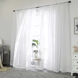 OWENIE White Voile Sheer Curtains Cheap Price High Quality Living Room Window Panel