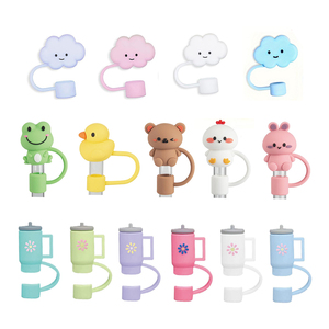 Hot Bán Tái Sử Dụng 3D Silicone Rơm Bìa Cap Dễ Thương Động Vật Đầy Màu Sắc Cup Hình Dạng Đám Mây 10Mm Rơm Topper Cho Stanley Cup Phụ Kiện - Product Image 1