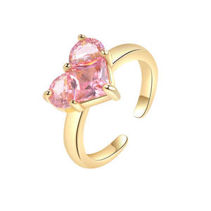Bague Zircon rose amour à la mode pour femme élite luxe élégant et jolie fille ouverture Index bague de fiançailles de mariage bijoux - Product Image 5