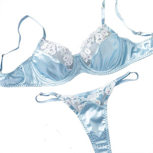 Lingerie japonaise mature exotique, broderie florale, sous-vêtements ajourés, ensemble de lingerie deux pièces pour femmes - Product Image 5