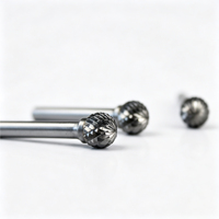Fraiseuses rotatives en carbure de tungstène personnalisables de 3 mm et 6 mm, forme sphérique, pour le travail de meulage des surfaces en acier et en fer