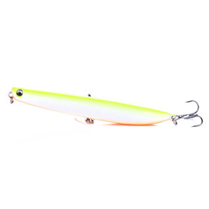 เหยื่อปลอมหลายสี ขนาด 12 ซม. น้ำหนัก 18 กรัม ทำจากพลาสติกแข็ง แบบลอยน้ำ รูปทรงดินสอ มีเสียงดัง ช่วยดึงดูด<span class=keywords><strong>ปลา</strong></span> - Product Image 4