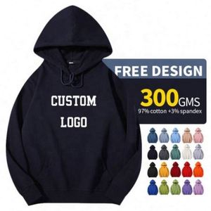 เสื้อฮู้ดดี้ผู้ชายผ้าฝ้ายคุณภาพเยี่ยม แบบบางสำหรับฤดูใบไม้ร่วง  รับสกรีนโลโก้ส่วนตัว - Product Image 4