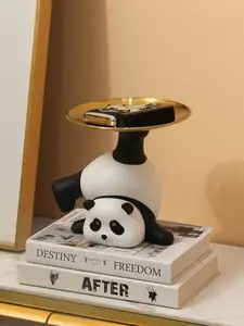 Panda Pintu Masuk Kabinet Penyimpanan Kunci Resin Ornamen Ruang Tamu Desktop Dekorasi Rumah