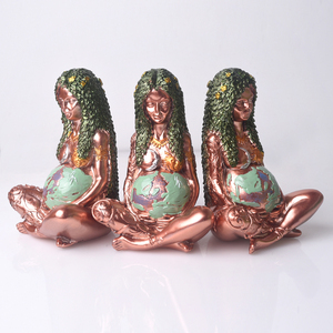 Commercio all'ingrosso spirituale di guarigione Reiki ornamenti di cristallo <span class=keywords><strong>verde</strong></span> Della Resina Madre della <span class=keywords><strong>Terra</strong></span> per la decorazione domestica - Product Image 1