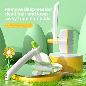 360 °   Cepillo Giratorio para Mascotas, 2 en 1, para Eliminar el <span class=keywords><strong>Pelo</strong></span> Suelto, Herramienta Eficiente para Perros y Gatos - Product Image 4