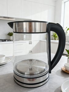 Custom 2.0L High Borosilicate Glass Cordless <b>Kettle</b> 360 Rotational Base Tea Filter Boil-Dry <b>Temperature</b> <b>Control</b> - Product Image 5
