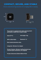 CP15 - Adaptador CarPlay USB Portátil con 1 Año de Garantía, Convierte CarPlay con Cable a USB, Accesorios para Automóviles