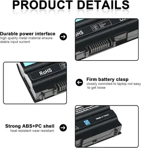 Pin máy tính xách tay có thể sạc lại 8858x cho Dell Latitude E5420 E5430 E6420 E6430 E6520 E6530 t54fj hmyxt 5cgm4 Pin