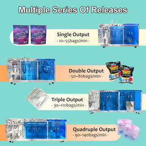 Machine d'étiquetage et d'emballage automatique Doypack pour sachets préformés à fermeture éclair, pour l'emballage alimentaire, le remplissage, la fermeture et l'application d'étiquettes - Product Image 3