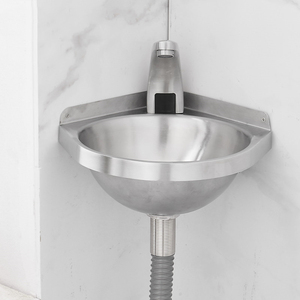 Évier d'angle triangulaire miniature en acier inoxydable 304 à montage mural, gain de place, petit lavabo pour salle de bain, balcon, camping-car, <span class=keywords><strong>appartement</strong></span> - Product Image 2