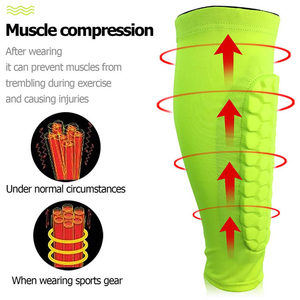 <span class=keywords><strong>Protège</strong></span>-tibias de football YX avec stabilisateurs, manchon de compression pour mollets, support alvéolé pour football, baseball, taekwondo, <span class=keywords><strong>VTT</strong></span> - Qualité professionnelle - Product Image 3
