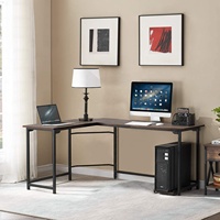 Guoge meubles cadre métallique en forme de L bureau en bois Table d'écriture maison grand coin Studio bureau d'ordinateur