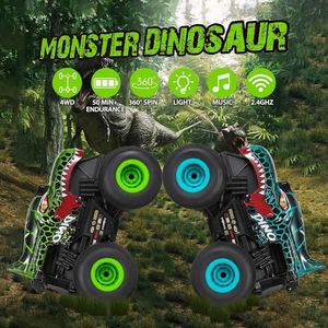 Voiture télécommandée dinosaure 2,4 GHz pour bébé, jouet monster truck RC avec musique et lumière pour enfants - Product Image 4