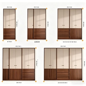 Armoire de chambre à coucher <span class=keywords><strong>en</strong></span> <span class=keywords><strong>bois</strong></span> massif de style rétro de luxe avec coiffeuse intégrée pour appartement et hôtel - Product Image 6