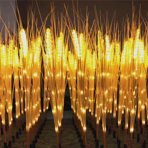 새로운 정원 방수 Ip65 장식 빛나는 잔디 Led 태양 리드 지상 연결 빛 밀 귀 쌀 밀짚 램프 - Product Image 3