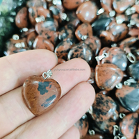 Kalung Liontin Batu Permata Kuarsa Alami Asli dan Kristal Semi Mulia Amethyst untuk Penyembuhan, Bentuk Hati Cinta