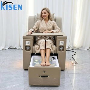 Kisen Commercial Modern Adjustable Electric Metal Frame Foot Spa Beauty Salon Furniture Recliner Massage Pedicure Chair - Product Image 1