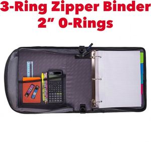 Free Sample BSCI Detachable Zipper <b>Binder</b> <b>3</b> O-<b>Ring</b> <b>Binder</b> for Office & School Supplies, Upgraded Version Zipper <b>Binder</b> - Product Image 6