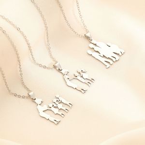 Collana in oro placcato oro 18K in acciaio inox per le donne alla moda festa della mamma ciondolo a tema mamma mi ama la famiglia gioielli personalizzati regalo - Product Image 4