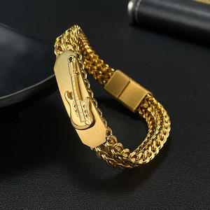 Bracelet chaîne de guitare pour <span class=keywords><strong>homme</strong></span>, nouveau style, acier inoxydable, fermoir magnétique, chaîne épaisse Miami Curb Cuban Link, bijoux - Product Image 3