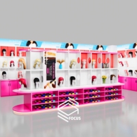 Meuble de présentation pour perruques de salon de beauté, vitrine murale pour extensions capillaires, idéal pour l'aménagement de magasins de perruques