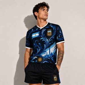 T-shirt de football rétro Argentine 2026 2022 prêt à être expédié, édition joueur, bleu, pour homme, maillot d'entraînement et de match - Product Image 1