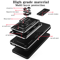 Coques de téléphone anti-chute compatibles avec Samsung A10, A30, A12, A20, A21, avec emplacements magnétiques pour cartes et manchons de fixation circulaires