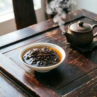 Thé Pu-erh fermenté du printemps de la grande montagne de Bulang, Menghai, 2008 (357g) - Matière première vieillie, thé santé, emballage boîte et sac