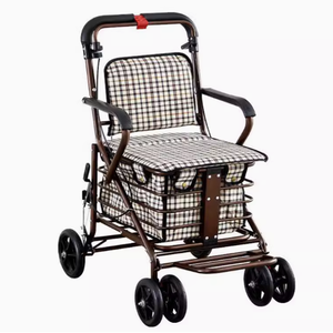 Déambulateur à roulettes en acier réglable en hauteur avec siège - Product Image 5