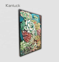 Art mural moderne imprimé à l'aquarelle de fleurs avec cadre flottant noir et toile - Couleurs vives résistantes à l'eau