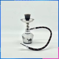 Kit Chicha Portable Mini en Verre Durable Écologique Finition Double Miroir Tuyau Unique avec Foyer pour Voyage et Maison