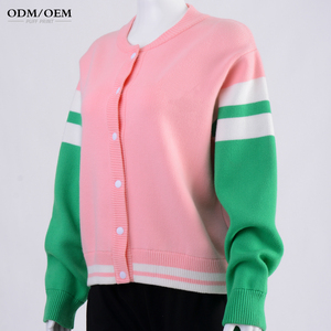 Abrigo de Punto Personalizado con Logotipo para <span class=keywords><strong>Mujer</strong></span>, Cárdigan Informal de Invierno con Parche Bordado, Decoración de Botones y Bolsillos, Chaqueta de Punto para Dama - Product Image 4