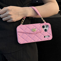 Étui Portefeuille de Luxe Designer pour iPhone 17 Pro Max 15 16 13 14 CC avec Dragonne Élégante, Sac à Main, Porte-Cartes et Housse de Téléphone 11 12