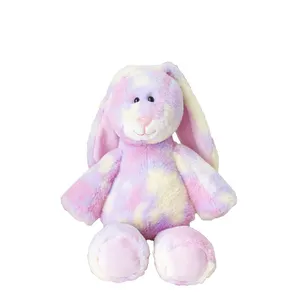Creativo Arco Iris Rosa colorido tie-dye muñeca conejo peluche juguete fabricante