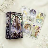 Ensemble d'Oracle Holographique Scintillant Personnalisable avec Boîte en Papier Holo Foil et Couverture de Guide pour Jeux de Société et Fêtes