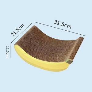 Rascador para gatos de cartón corrugado de alta calidad, con forma de plátano grande, resistente a arañazos y al desgaste, de fábrica. - Product Image 2
